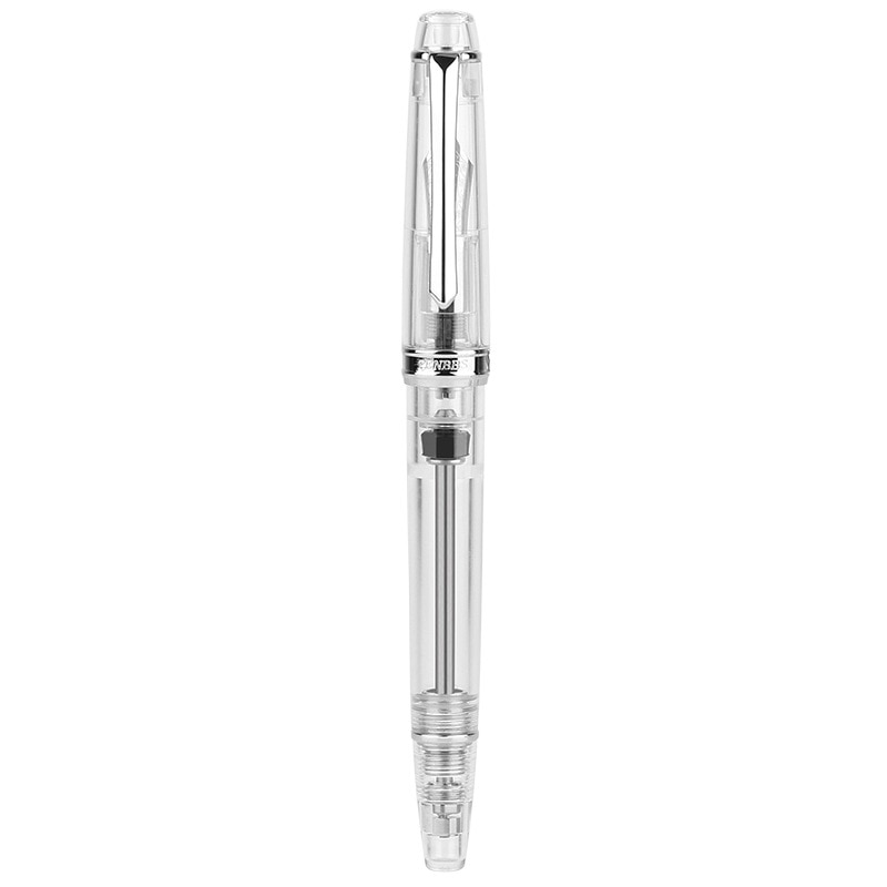 Moonman PENBBS 268 Vacuum Filling Fully Transparent Fountain Pen Resin Iridium M Nib Writing Pen Office Supplies