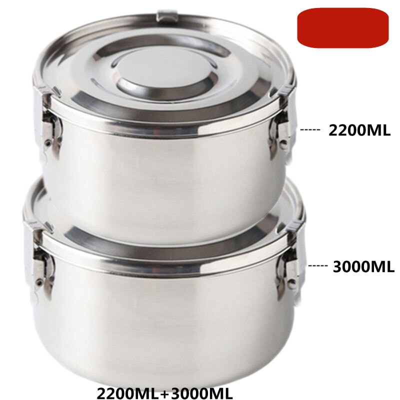 350-3000ML Microwave Lunch Box Food Grade 304 Stainless Steel Anti-leak Bento Box Strong Tightness Picnic Box For Fruits Snacks: Yellow