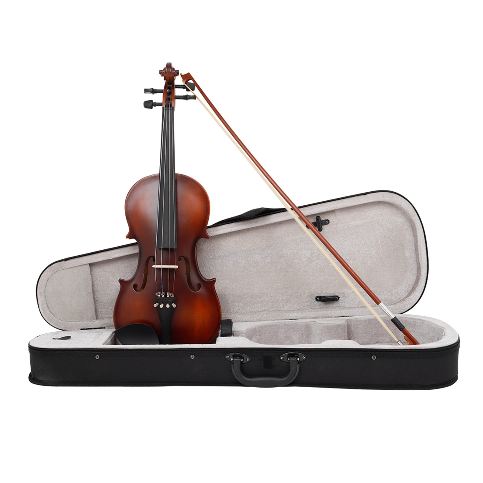 Full Size 4/4 Solid Wood Violin with Bow and Case Antique Finished