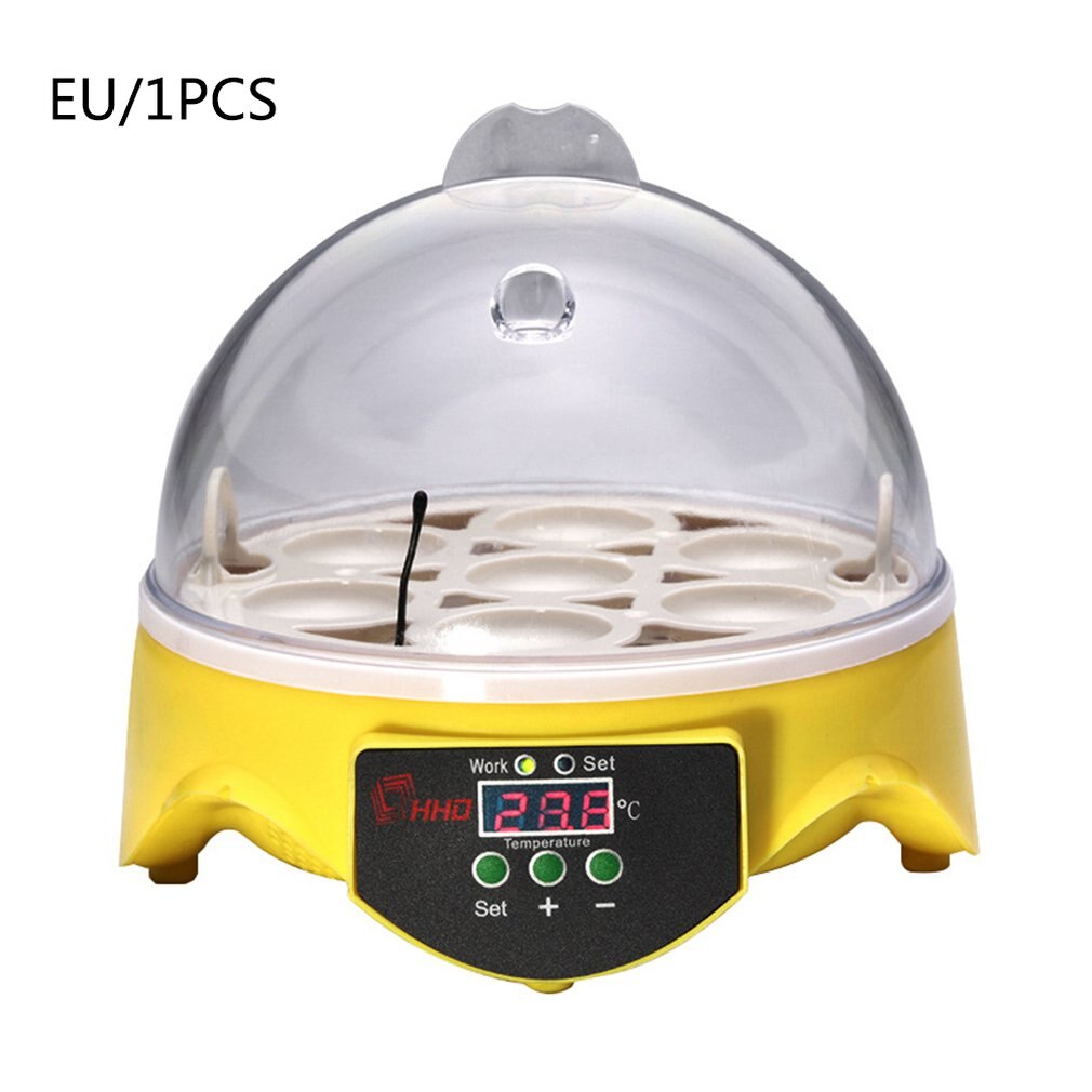 7 small incubator semi-intelligent egg incubators ABS Transparent Digital display Digital temperature controls: 7 EU