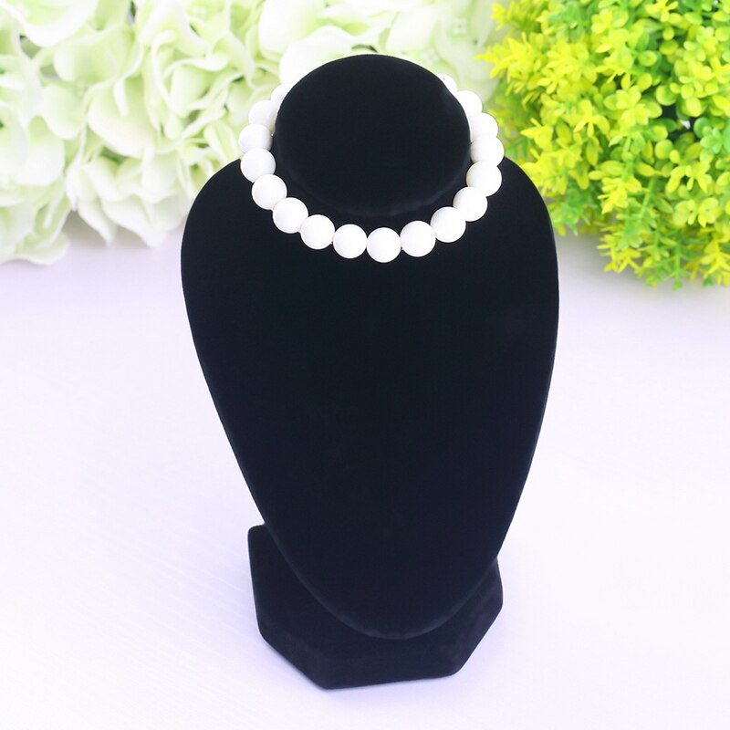 Présentoir en tissu velours noir, support pour collier, Mannequin, bijoux, pendentif, 1 pièce