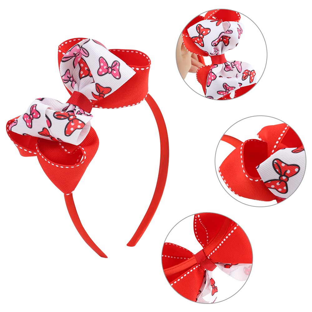 Kids Red Heart Print Hairband Children Party Hair Bands Girls Headband Decorations Ties for Valentines Day Hair Accessories