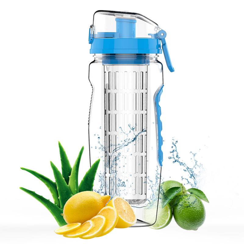 32oz 900ml Fruit Infuser Juice Shaker Sports Lemon Water Bottle With Flip Top Portable BPA Free Portable Climbing Camp Water Cup: 02