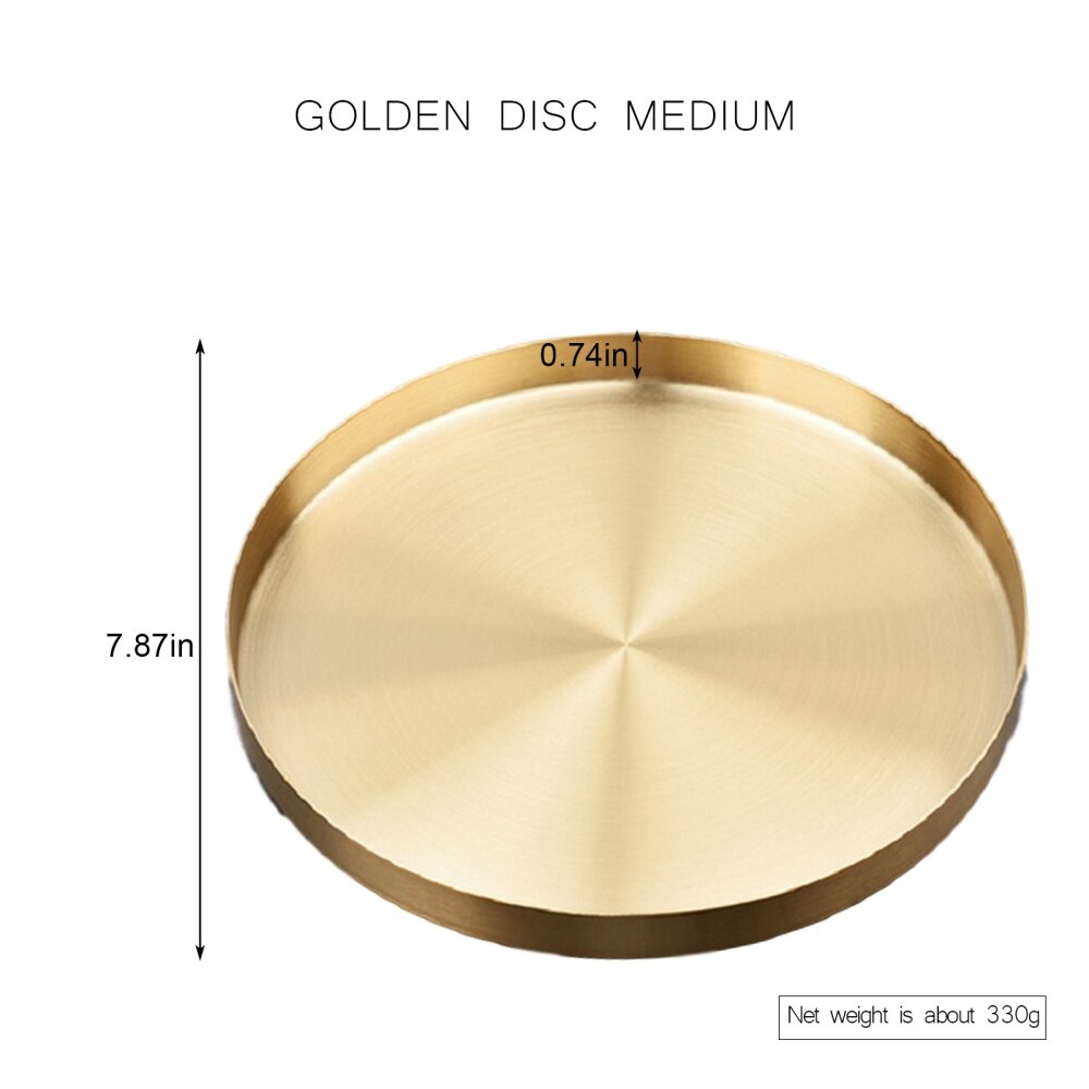 Golden Lade Luxe Metalen Ronde Opbergvak Smiple Snack Cake Display Rvs Metalen Plaat Fotografie Props Home Decor: M