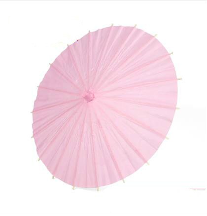 Sombrilla de papel de color chino para baile tradicional de China, paraguas de papel blanco DIY, pintura a mano, suministros de , 40CM, 1 Uds.: 40CM pink