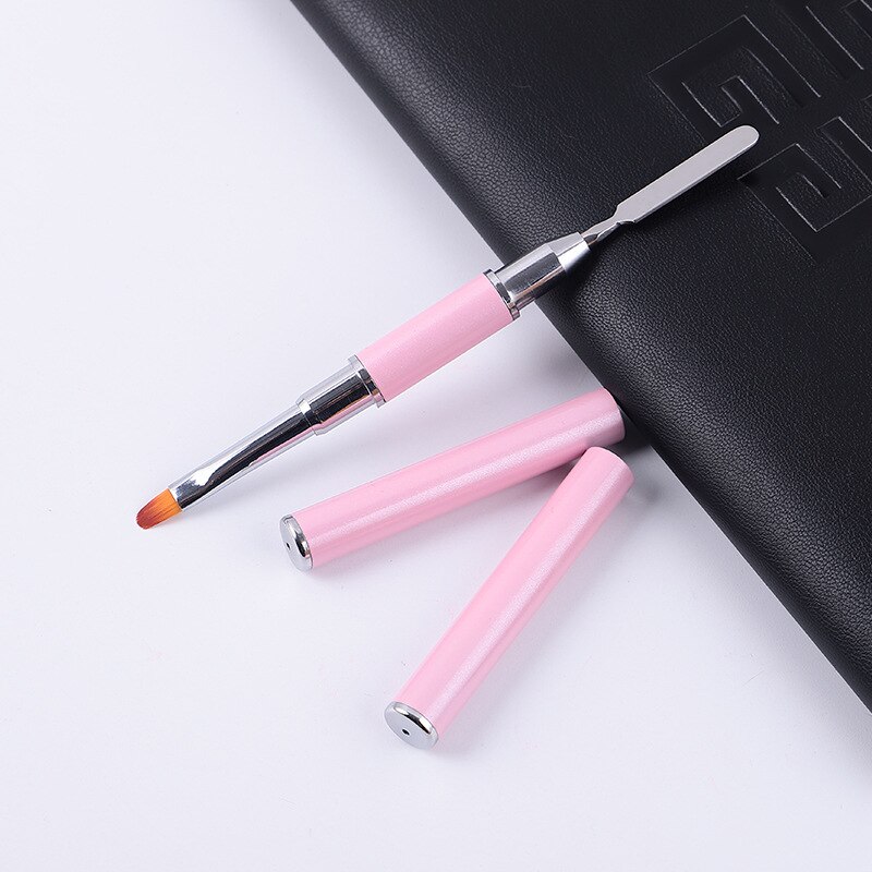 1Pcs Dual Ended Nail Art Acrylic UV Gel Extension Builder Flower Painting Pen Brush UV Gel Remover Spatula Stick Manicure Tool: 08