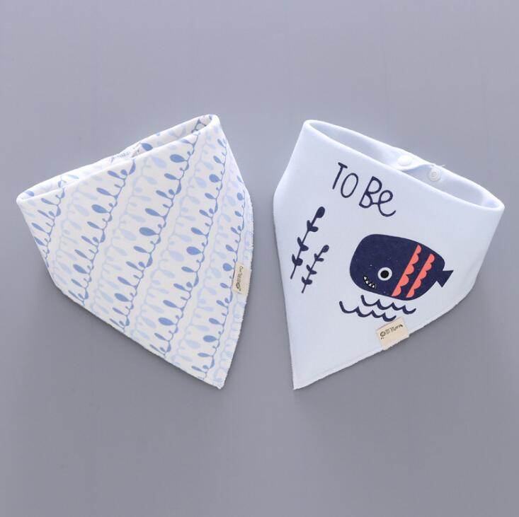 2 pièces/ensemble Burp chiffons pour bébé coton bavoirs alimentation bavoirs Bandana Triangle écharpe salive pour bébé soins WWD005: WWD005G-2pcs-set