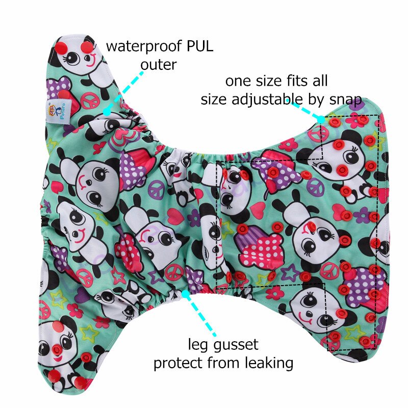 3 stücke Doppel Zwickel PUL Tasche Windel; Baby Tuch windeln wiederverwendbar; Waschbar Baby Windeln Schlauch; ökologische Windeln Baby Windel Abdeckung