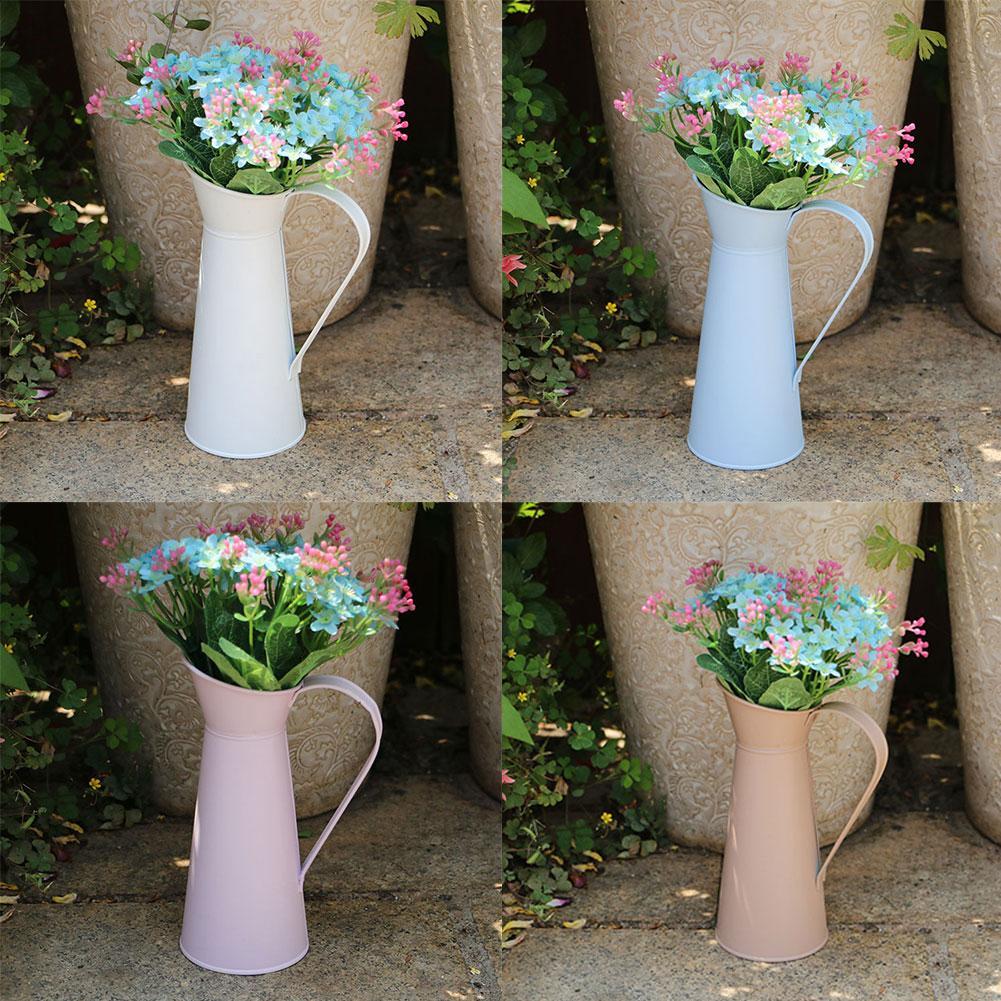 Grand Vase à crème Vintage en métal, 1 pièce, pichet d'émail, décor de maison, pichet de mariage, C0G9