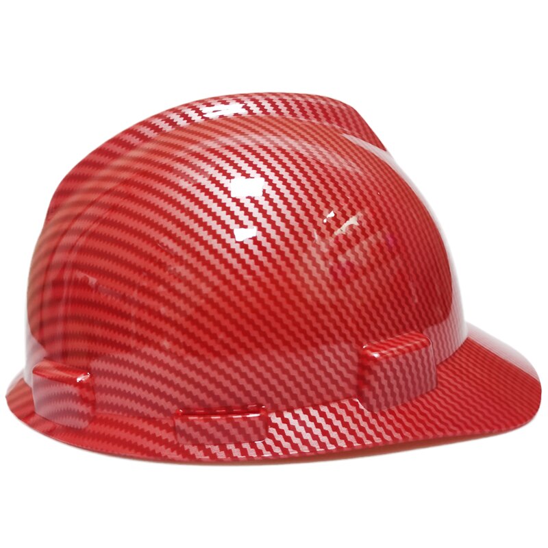 Casco de seguridad de para construcción, gorra de trabajo clásica de fibra de carbono, Color rojo, para mina de ferrocarril, carretera de tráfico
