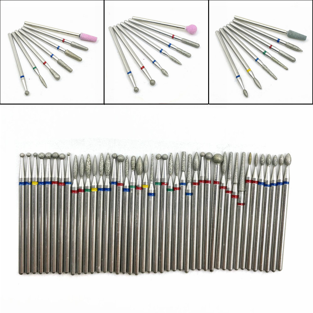 7 stücke Diamant Schleifen Bur Bohrer Sets Dental Schleifen Dental Diamant Polieren Bohrer 2,35mm Shankk