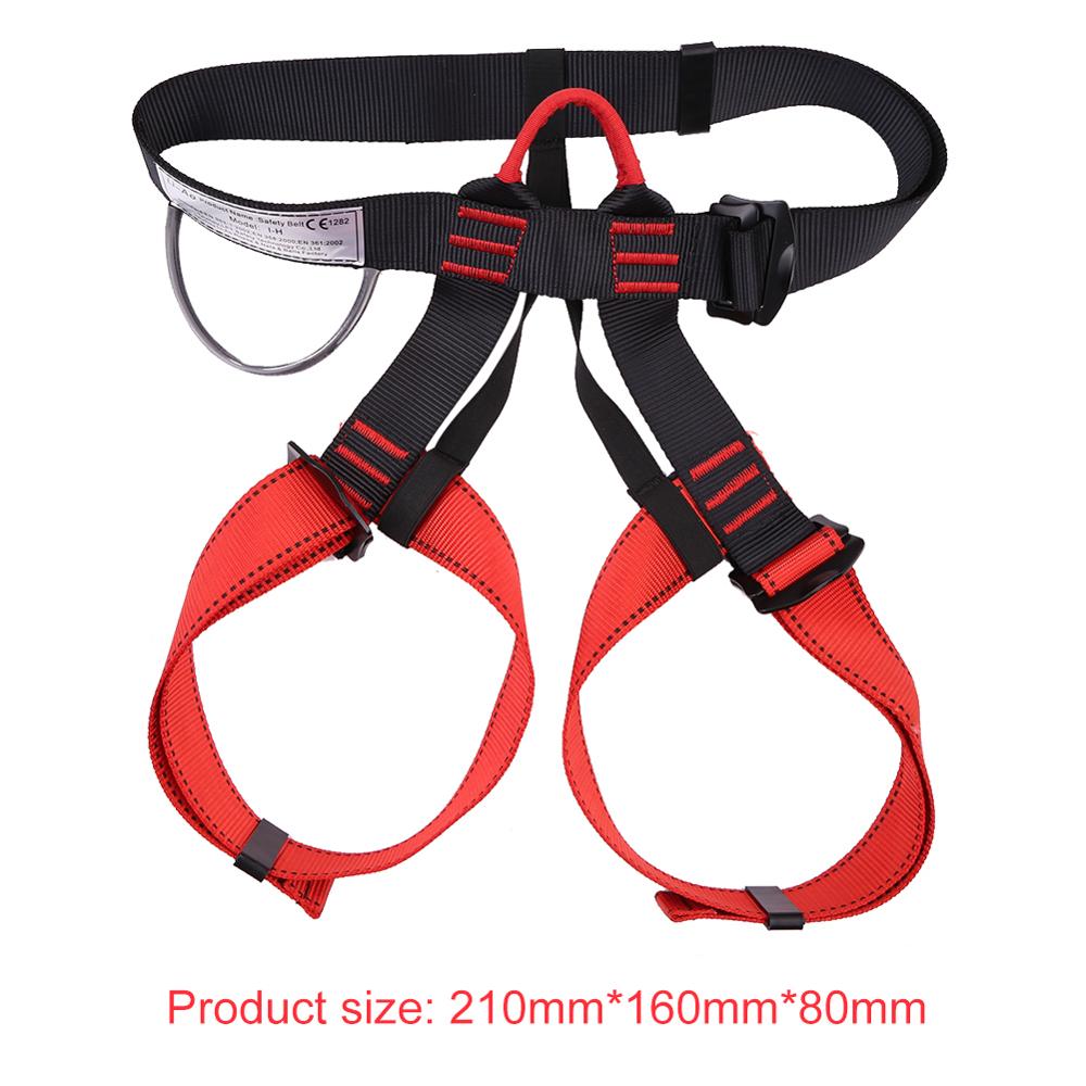 Rock Climbing Safety Belt Outdoor Camping Hiking Downhill Harness Rappel Rescue Climbing Protecting Tools Equipment: Red