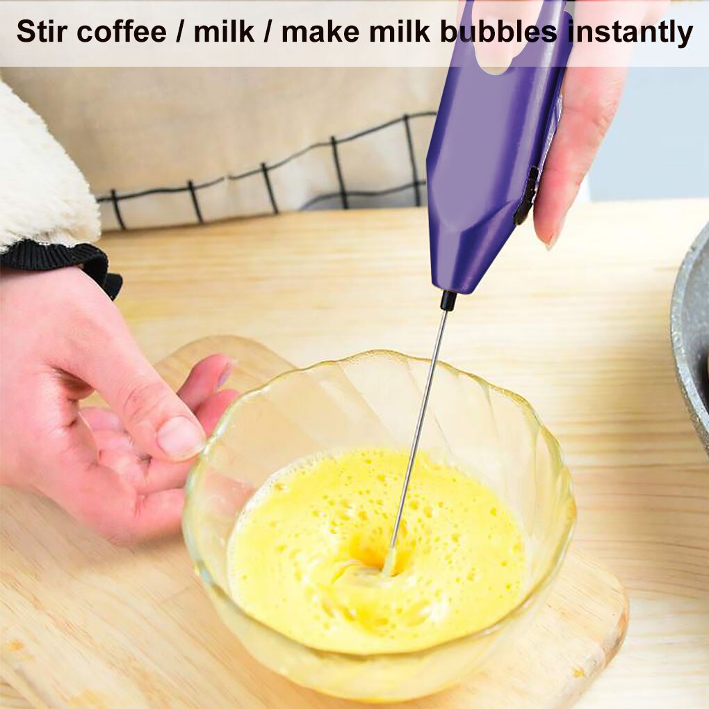 2pc Milk Drink Coffee Whisk Mixer Electric Egg Beater Frother Foamer Mini Handle Stirrer Practical Kitchen Cooking Tool