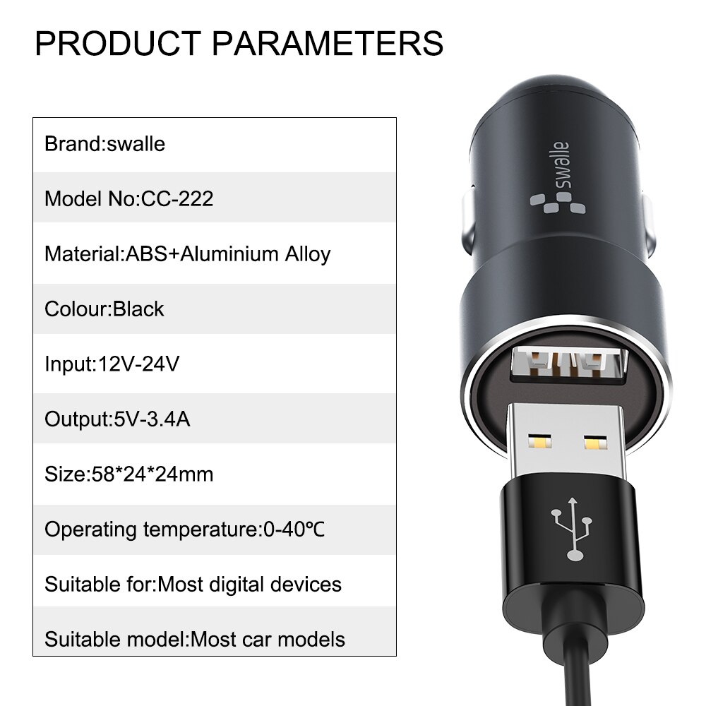 Super Mini Dual USB Auto Ladegerät 3,4 EINE Auto-Styling USB Ladegerät Für Telefon 2 Hafen Schnelle Auto-ladegerät Für praktisch
