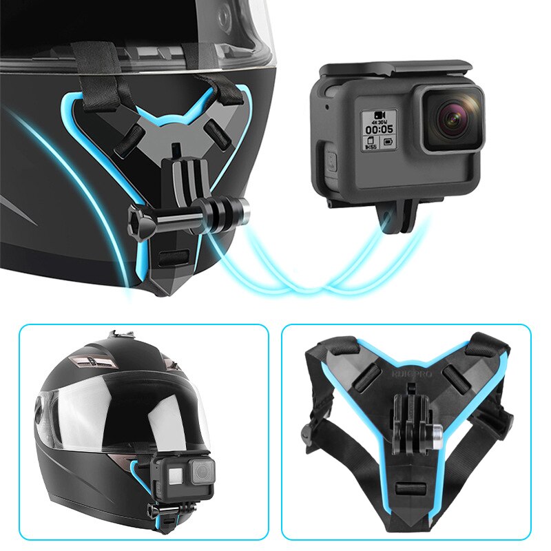 Soporte para casco Gopro, soporte para cámara deportiva Go Pro, soporte para casco de motocicleta, Moto para Gopro Hero 9 8 7 6 5 4 3 Cámara de acción