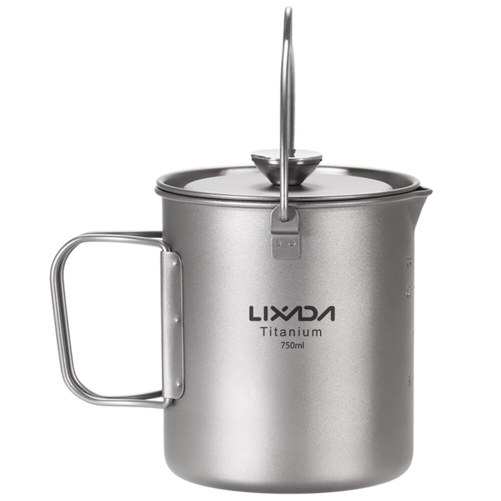 Lixada 750ml Titan Kaffee Tasse Becher Französisch Presse Topf Camping Wasser Tasse draussen Camping Kochen Topf Kaffee Hersteller mit deckel