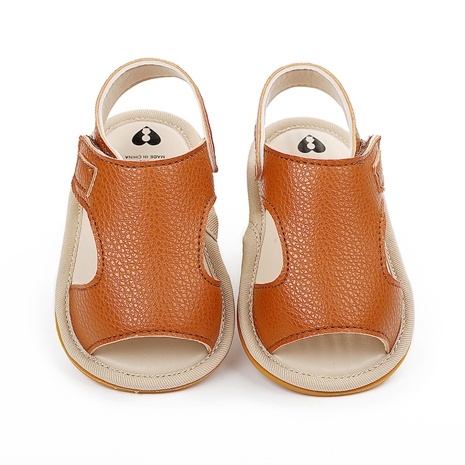 Baby Slip-On Sandalen Jongens Meisjes Leathers Strand Zomer Glijbanen Schoenen Prewalker Ademende Peuter Schoenen 0-18M: Brown / 9-18 Months