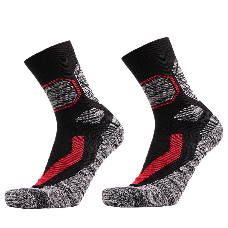 Winter Thermische Ski Sokken Mannen Katoen Spandex Sport Snowboard Sokken Wearable Thermosocks calcetines de ciclismo: black