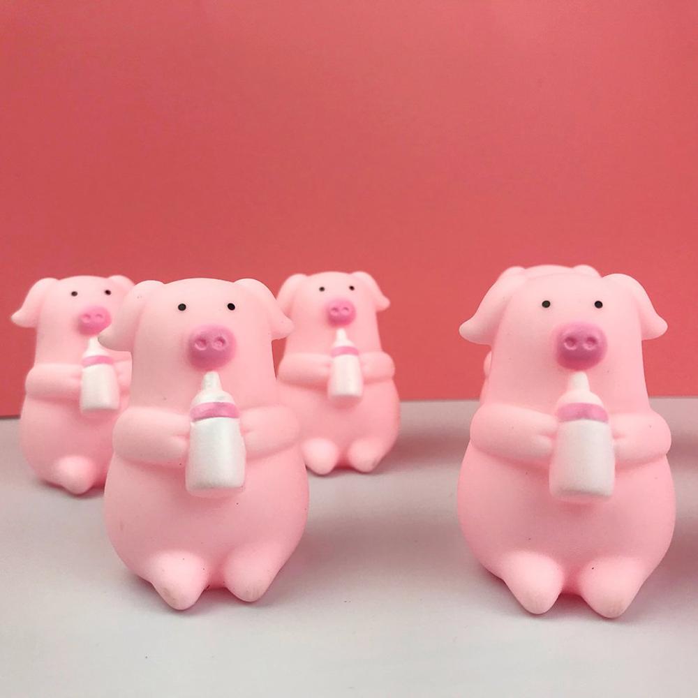 Cute Pink Cartoon Pig Squeezing Screaming Venting Piglet Bottle Pig Doll Cute Venting