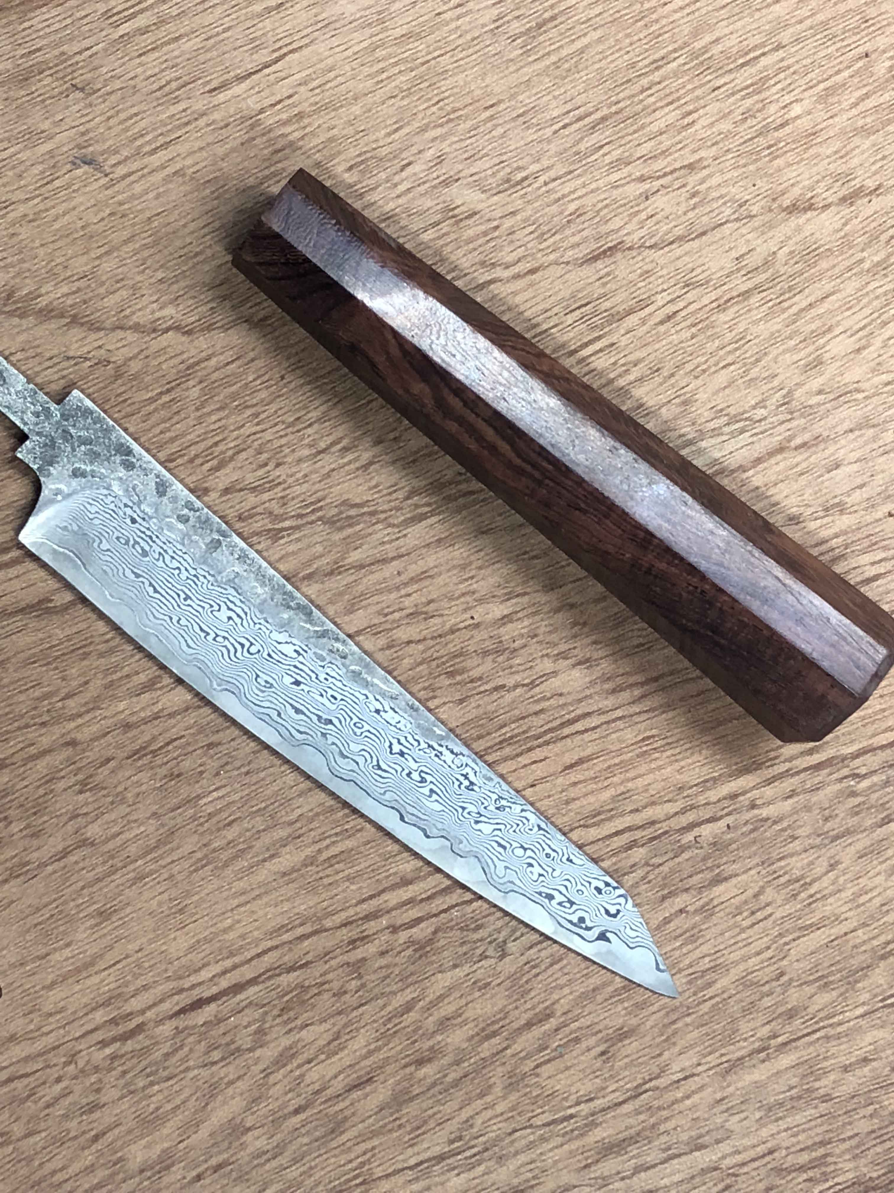 Trebearbeidingsprosjekt - gyuto kokkekniv tom japansk premium  vg10 damask 67 lag smidd stål - ingen logo gyut: Håndtakskniv