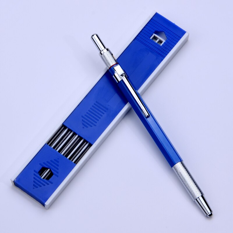 Mechanical Drafting Pencil with 12 Pieces Leads School Student Drawing Metal 2.0 MM HB Standaard Pencil Stationery
