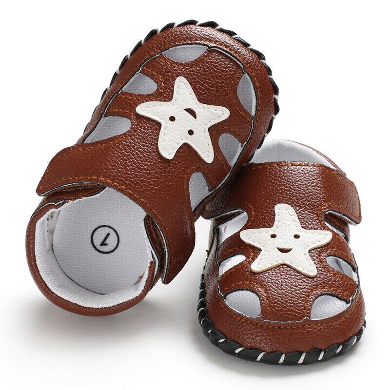 Newborn Baby Boy Girl Soft Sole Shoes Trainers Size 0-18 Months: Brown / 11