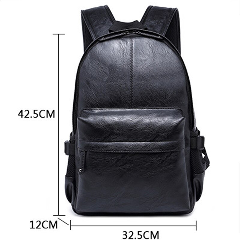 Men's Backpack Leather laptop School bag pack Backpack schoolbag Waterproof Travel Bag Casual Leather Book bag for Male