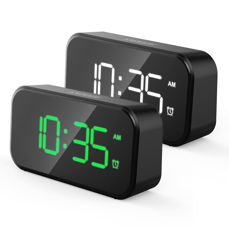 Rechargable Digital Alarm Clock Mirror LED Night Lights Wall Clock Lamp Square Rectangle Multi-function Desk Clocks 1PC