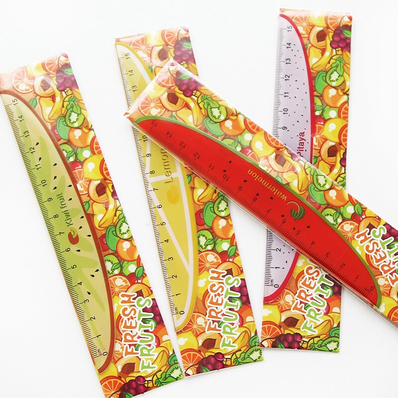 15cm Cute Kawaii Plastic Ruler Fruit Ruler For Kids Student Novelty Item Korean Stationery