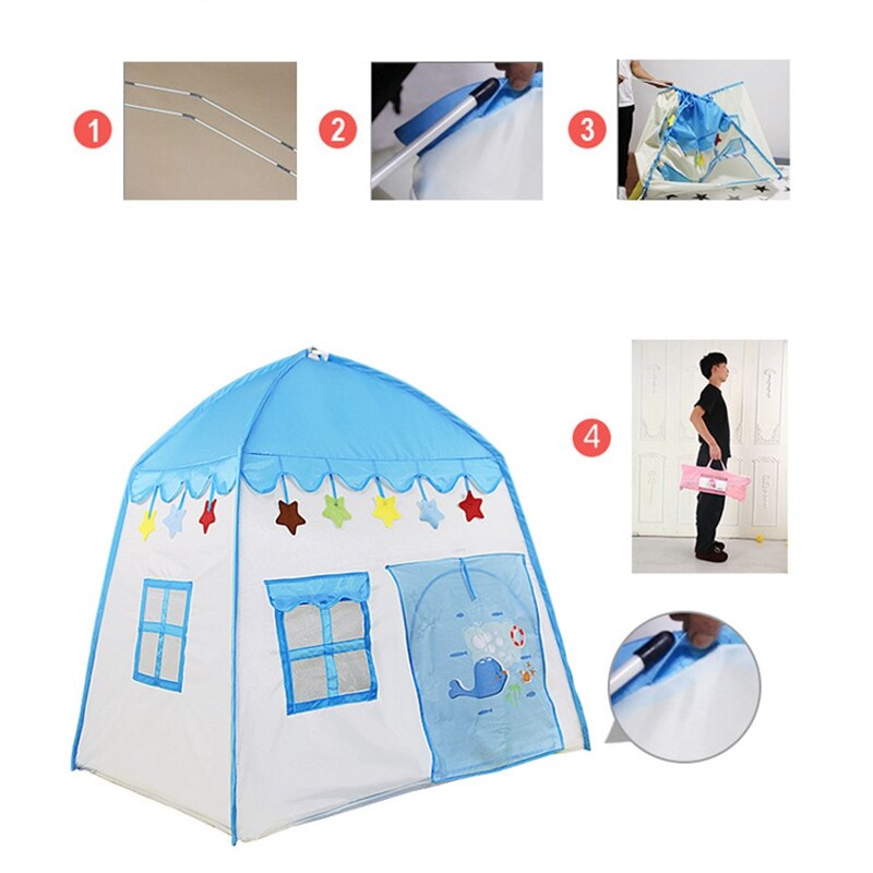 Tenda da castello per bambini all'aperto coperta Baby Princess Game House fiori casa in fiore pieghevole regali per la casa del gioco