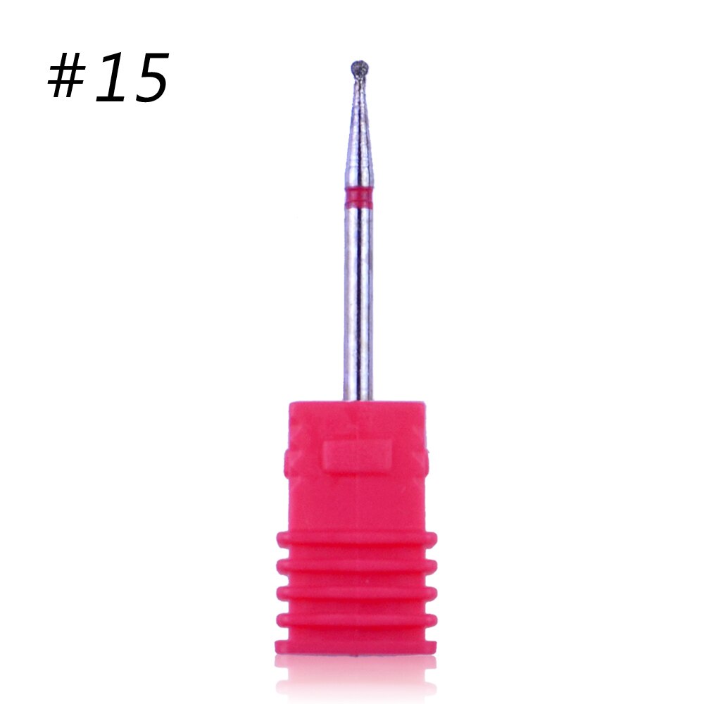 1pcs Diamond Electric Rotate Nail Drill Bits Rotary Milling Cutters Drill Machine Accessories Nail File Cuticle Cutter Tips: 15