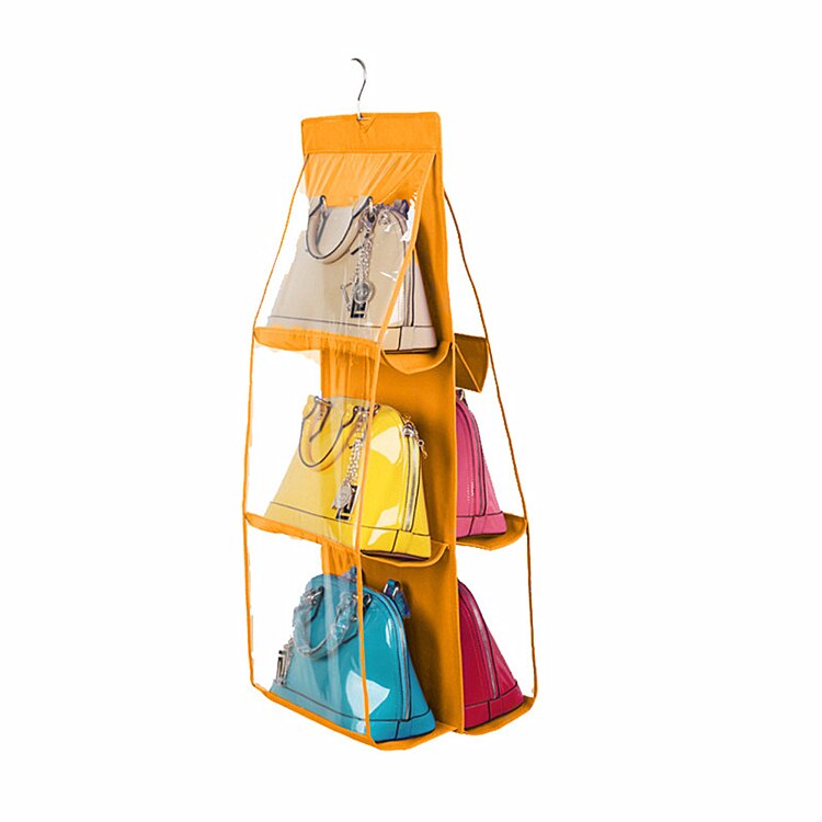 6 Pocket Handtas Opslag Opknoping Zakken Duurzaam Deur Mode Backbag Opbergtas Hoge Home Benodigdheden Kast Rek Hangers: Orange