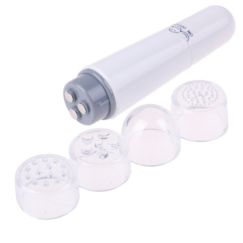 Mini bærbar ansigtsmassage-enhed pen 4- hoved elektrisk øjenmassager ansigtsbehandlinger store vibrationsløft ansigtsmassagestav