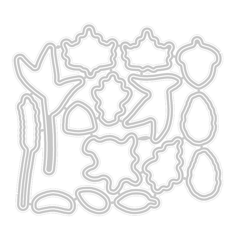 Kerst Bladeren Sentiment Woorden Clear Postzegels En Dennenappel Stansmessen Voor Scrapbooking Ambachten Wenskaart Maken