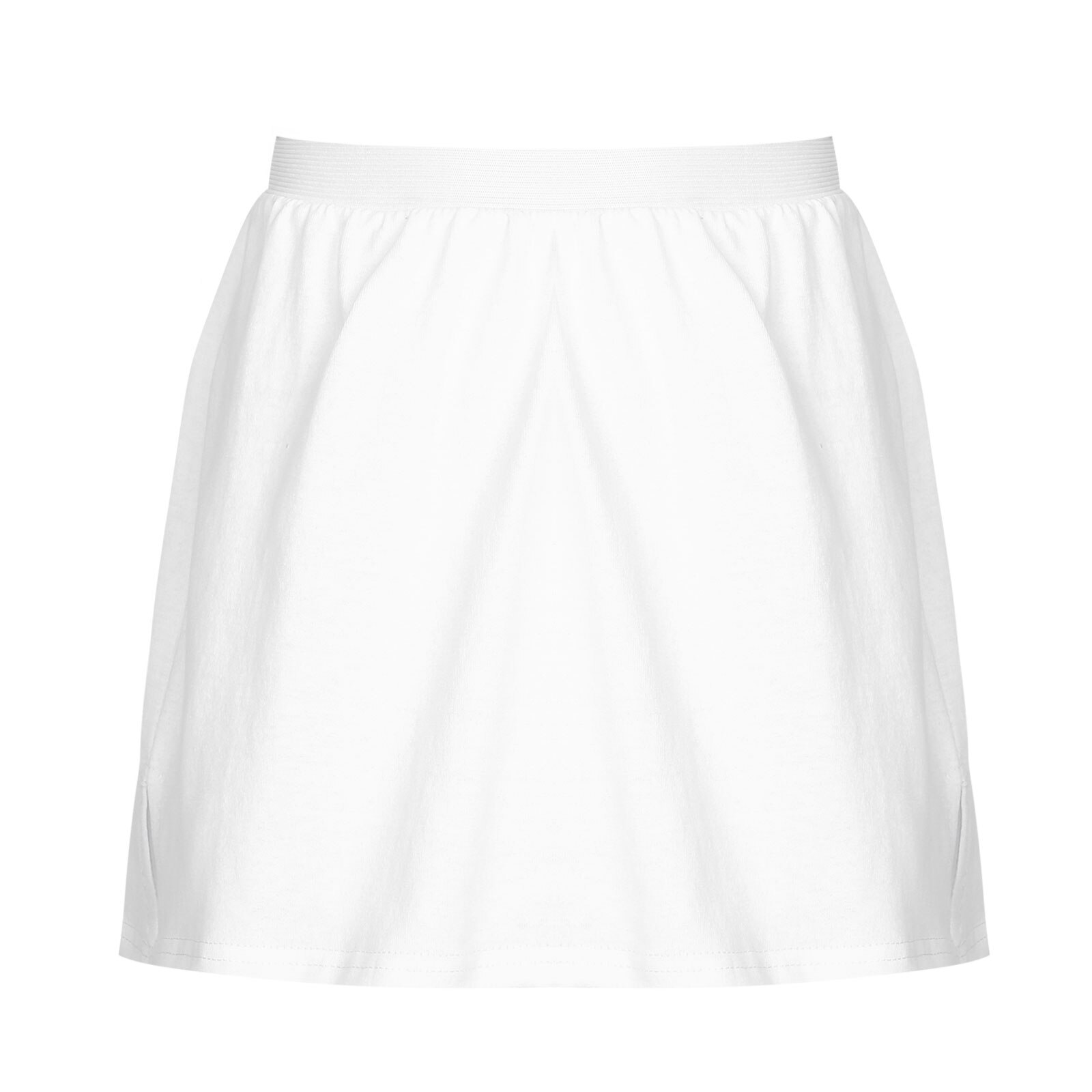 Mallas con falda acampanada de algodón para mujer, ropa interior, estilo BF: White / L