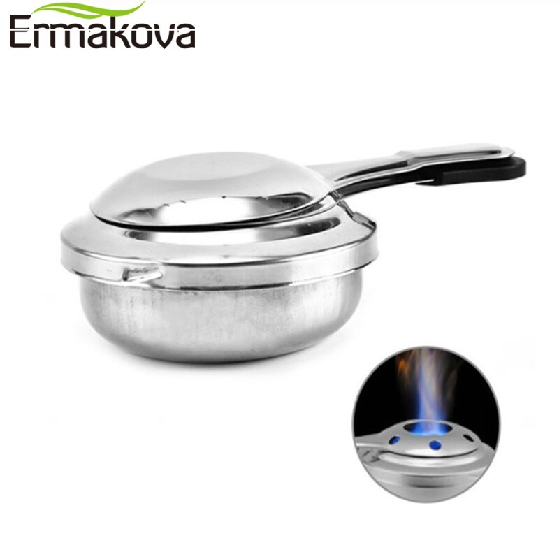 Ermakova fondue brænder bærbar rustfrit stål alkohol komfur brænder grill udendørs camping panik gryde