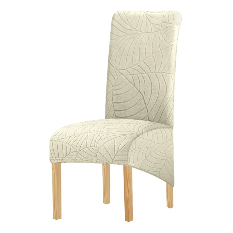 1PC Esszimmer Stuhl Abdeckung Elastische Bankett Stuhl Abdeckungen Sitz Abdeckungen Blätter Jacquard Stühle Schutz für Hotel Hochzeit Party: WHITE