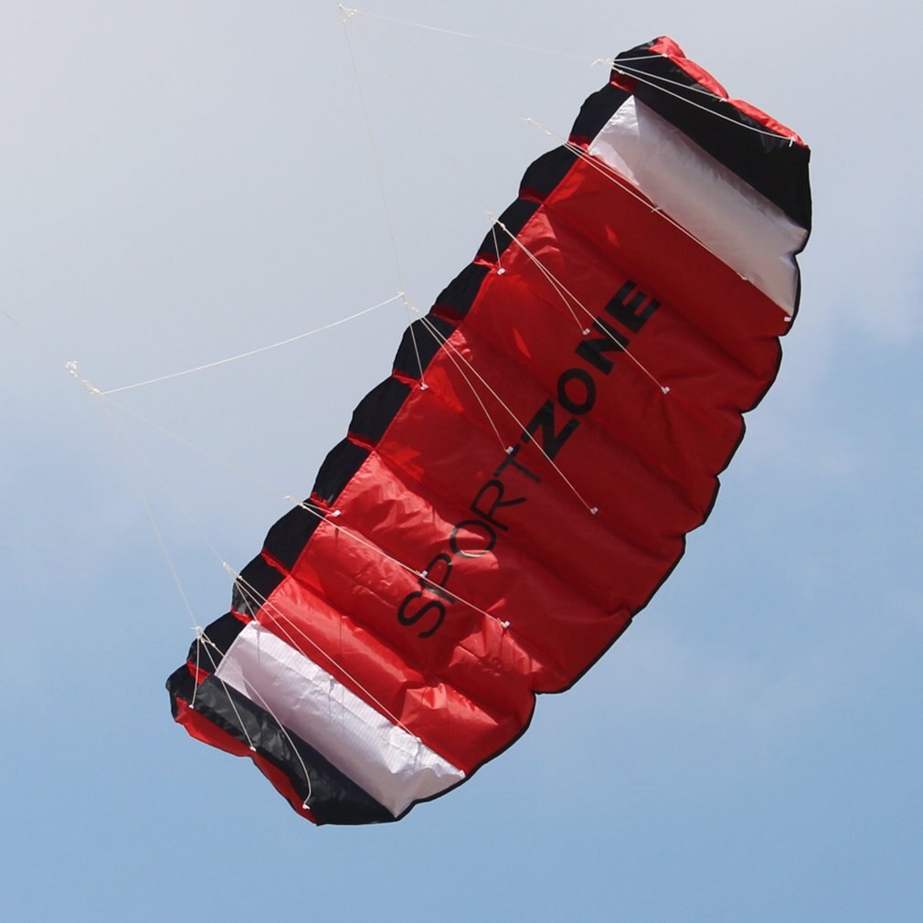 1.8M Dual Line Parachute Stunt Kite Outdoor Fun Fly Met Vliegende Tool Parafoil Kite Outdoor Beach Fun Sport Goede flying Kite Speelgoed