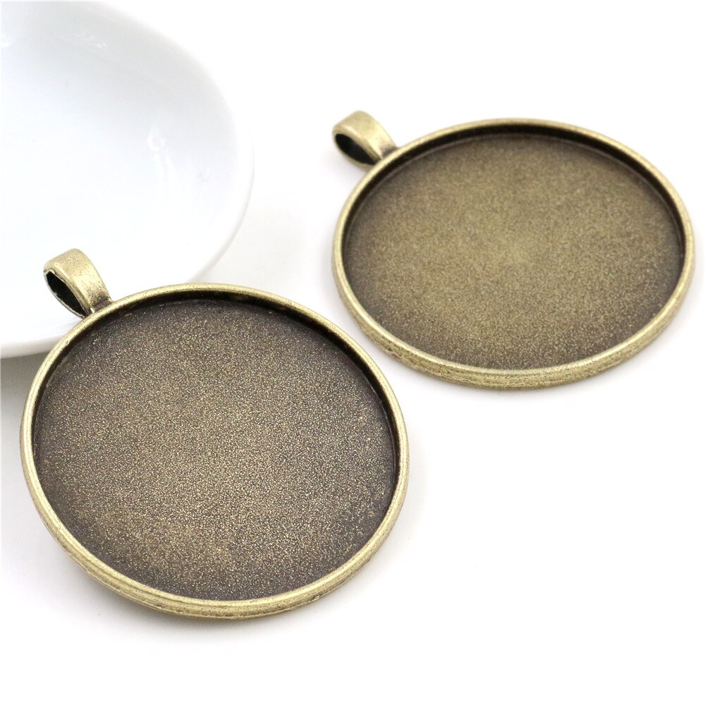 5 sztuk/partia 40mm wewnętrzna rozmiar Antique Bronze i posrebrzane czarne kolory Plated Fashion Style Cabochon baza ustawienie Charms wisiorek: K1-29