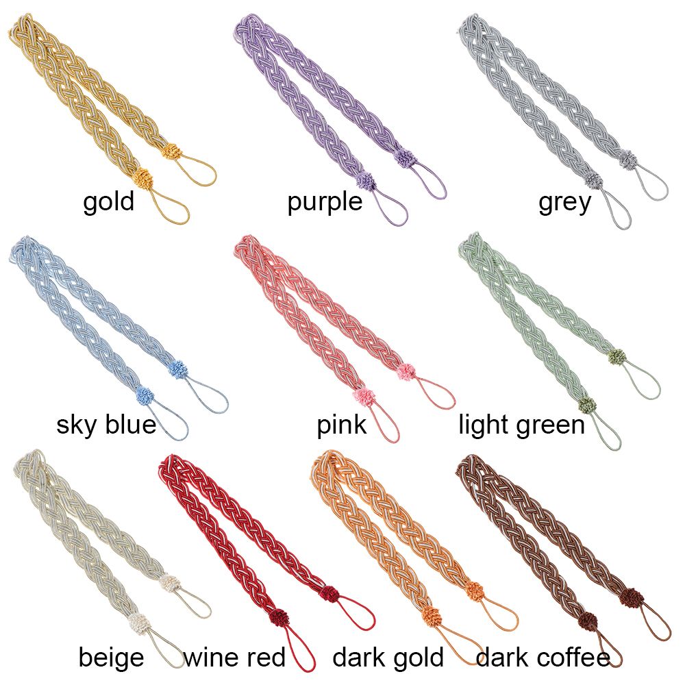 2PCS Braided Satin Rope Curtain Tie Backs Tiebacks Holdbacks Curtain Voile Strap