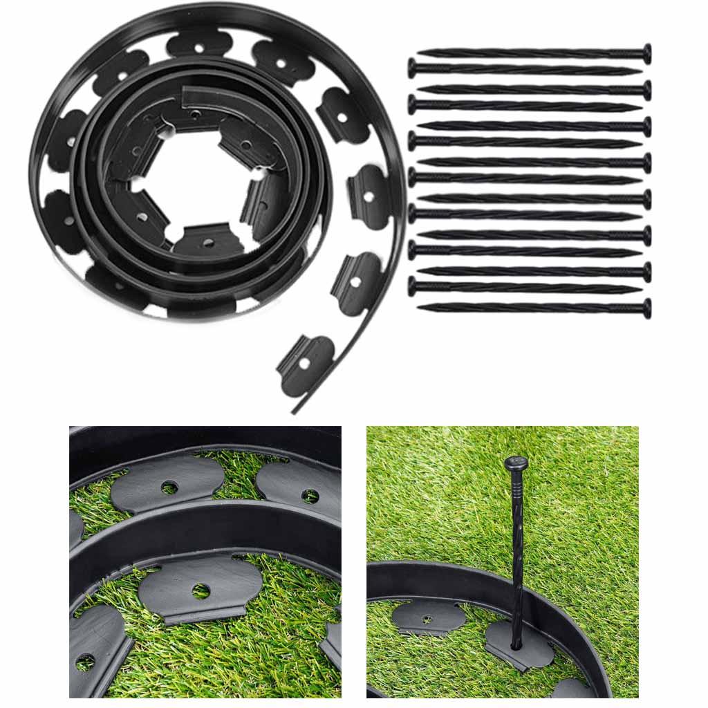 5M Garden Edging Plastic Lawn Edger Border Grass Gravel Fence Retaining