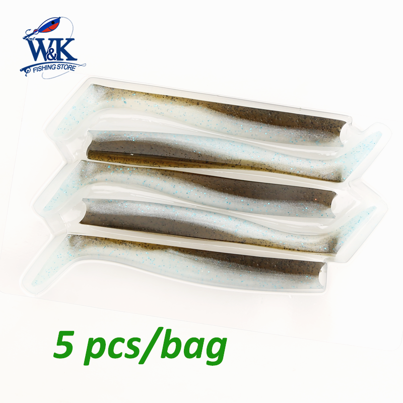 Cebo blando de 5 piezas y 10cm para pesca de agua dulce, señuelo de cola de paleta grande para Lucio, Zander, Anguila, Swimbait, señuelo suave colorido