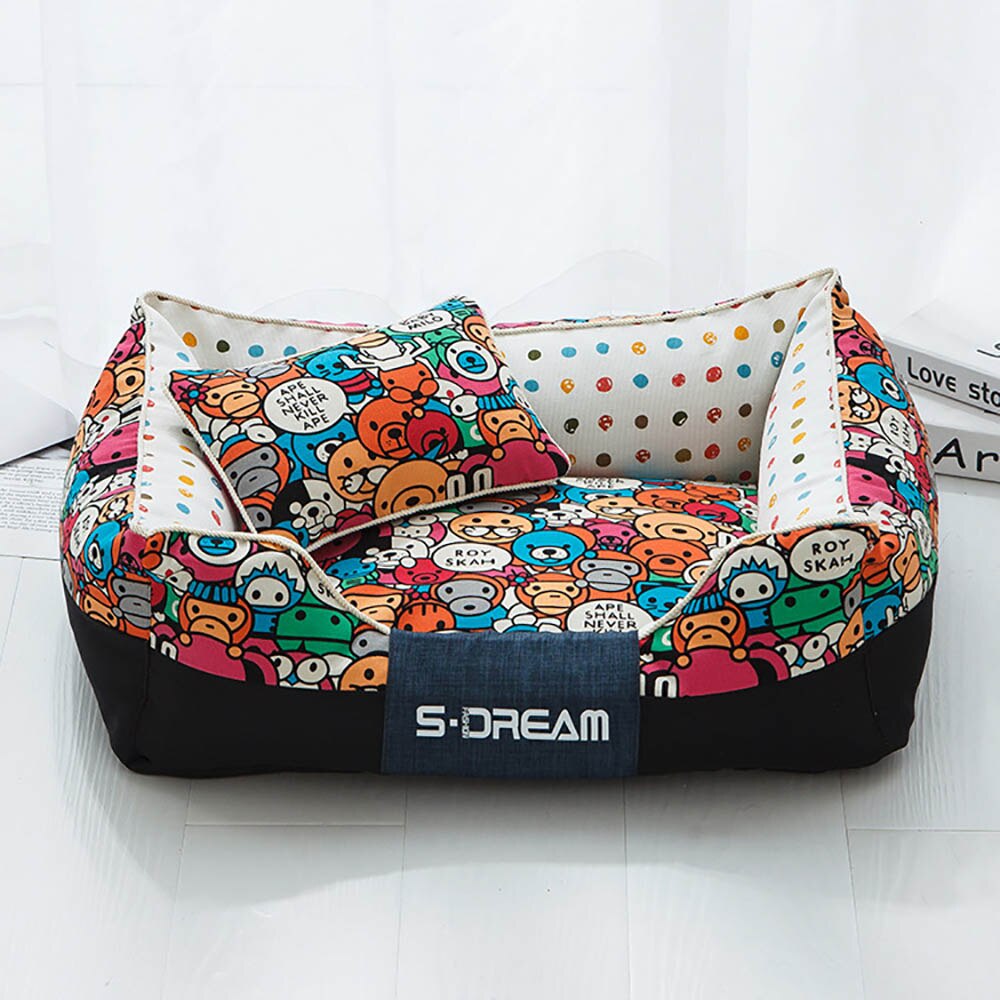 Cama de cachorro para animais de estimação, cama redonda pequena e grande para cachorros e gatos de estimação lavável, itens para animais de estimação