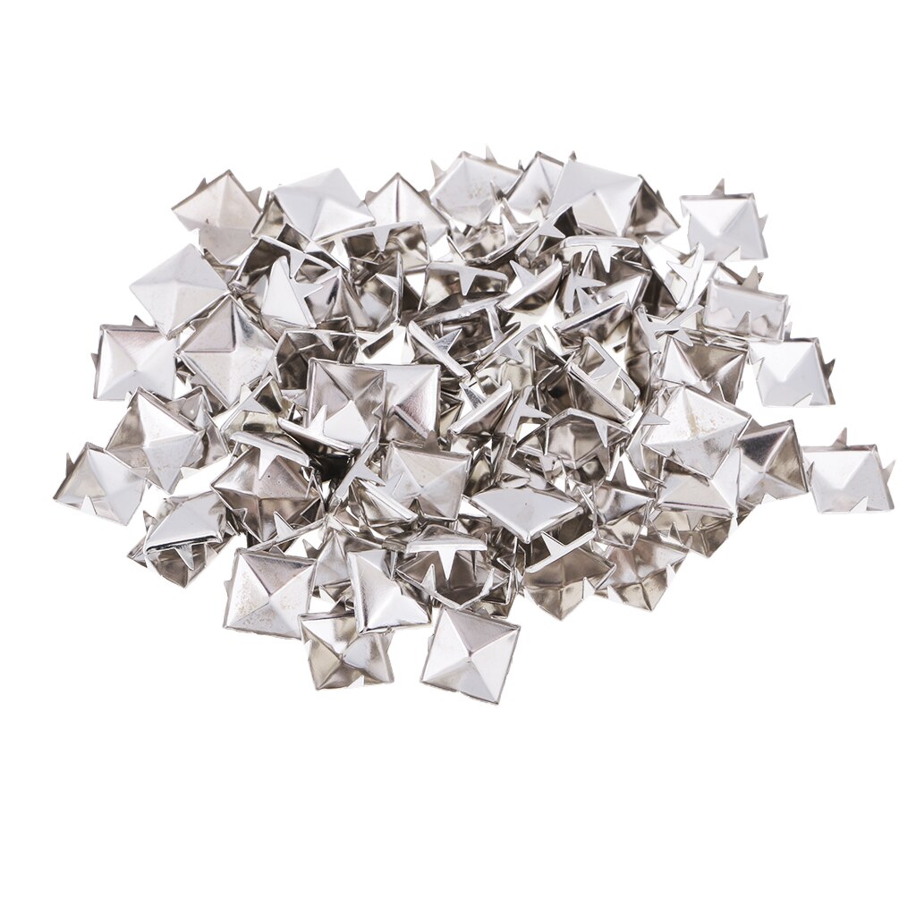 600 stuks vierkante piramide stud, 8/12/15mm piramidevormige nagel hoofd studs, punk klinknagel, metalen vierkante klinknagels, vierkante spike- punkkop voor lederambachten, doe-het-zelf projecten, met