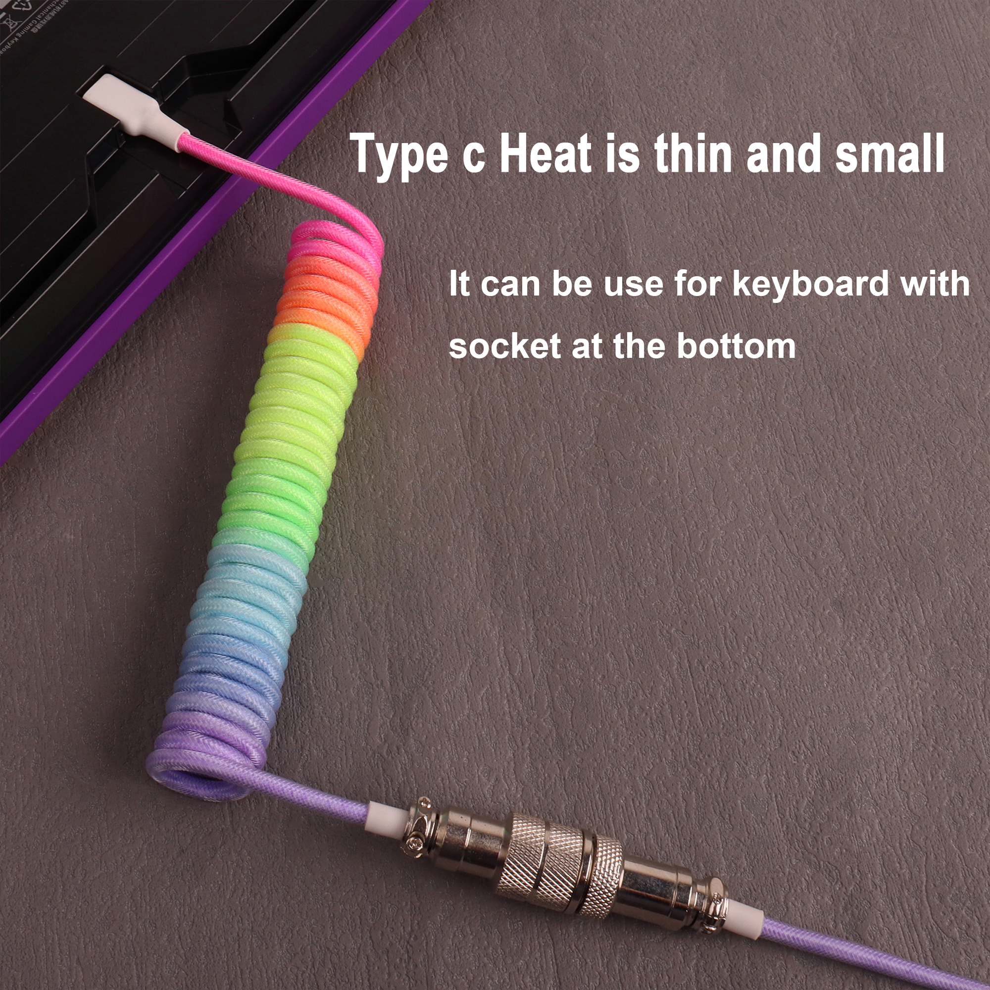 Conector de aviador de Metal LANO, 8 colores, GX16 USB a teclado Tpye C, Cable en espiral, accesorios de escritorio para PC, conector para accesorios de Pc