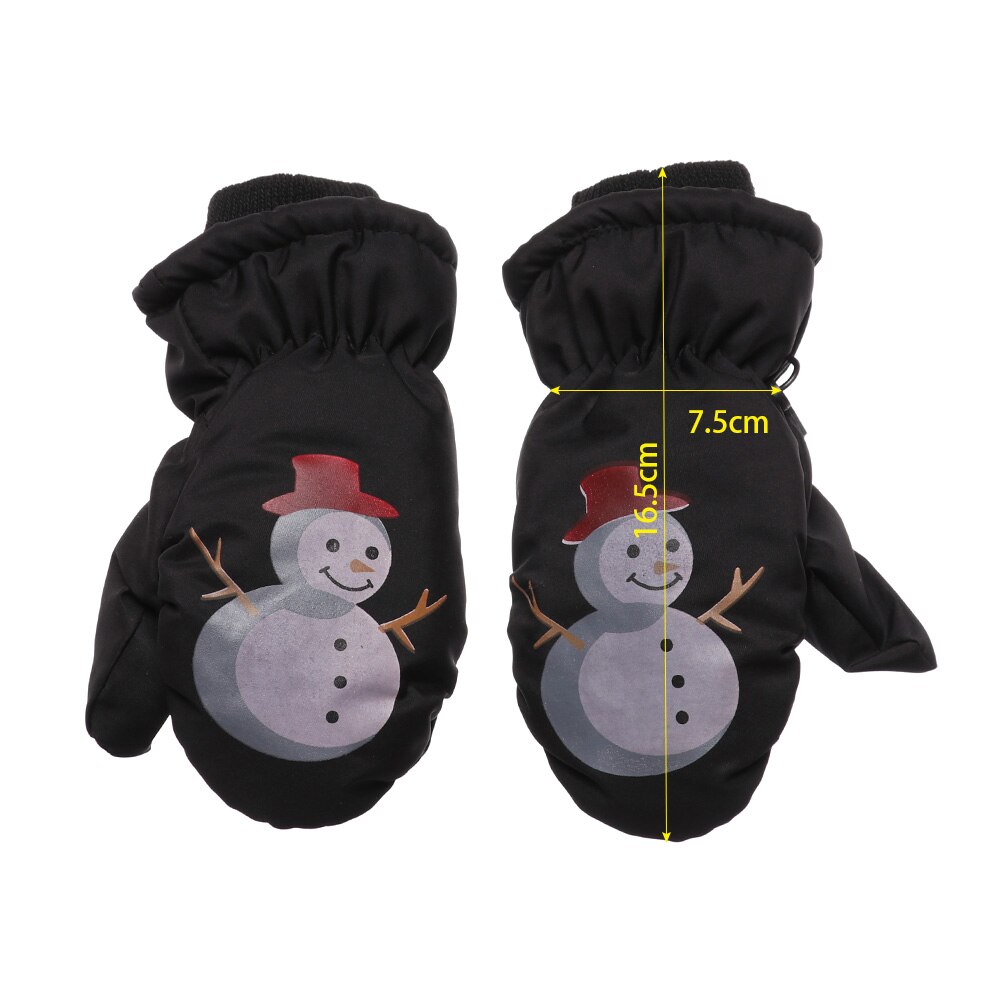 0-5 ans enfants gants de Ski mignon dessin animé bonhomme de neige hiver épais velours tricoté mitaines coupe-vent anti-dérapant Sports de plein air gants