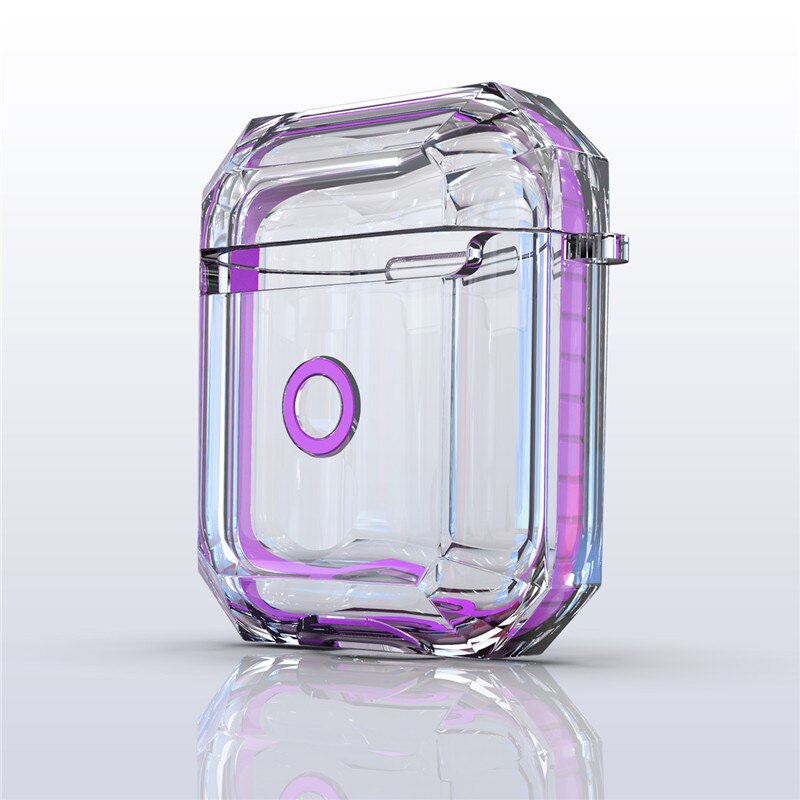 Für Apple AirPods2 Fall Klar Transparent Silikon Stoßfest Schutz Abdeckung für Funda AirPods 2 Pro Earpods Fall Zubehör: 2nd Gen 2019 Purple