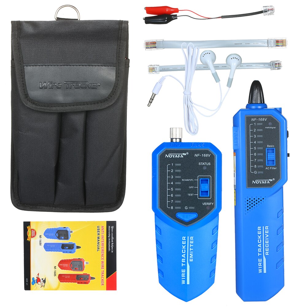 Wire Tracer Telephone Line Finder Network Ethernet Cable Tester and Mapper for RJ11/RJ45/Cat 5/Cat 6/BNC Cable PoE Switch