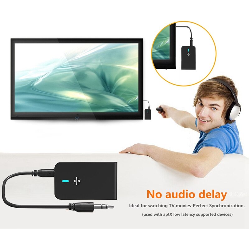 Bluetooth 5.0 modtager sender 2 in 1 bluetooth dongle trådløs adapter 3.5mm aux jack musik stereoanlæg til bilsæt tv pc