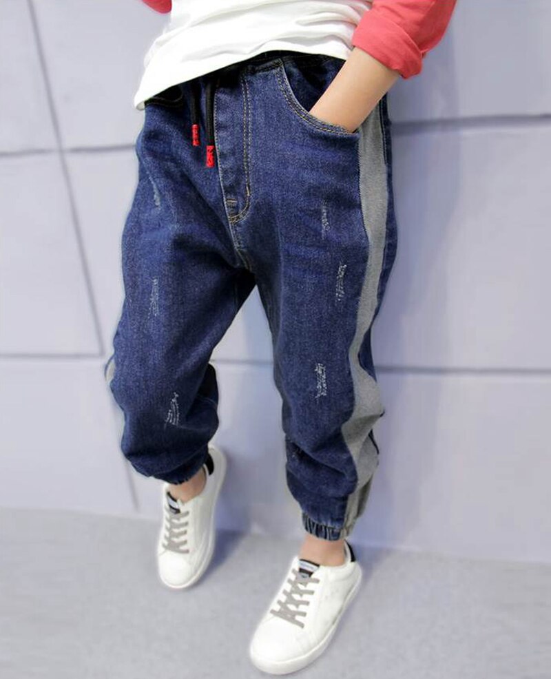Diimuu børne jeans drenge afslappede denimbukser børn elastik wasit løse haremsbukser baby casual cowboybukser pasform 5-13y